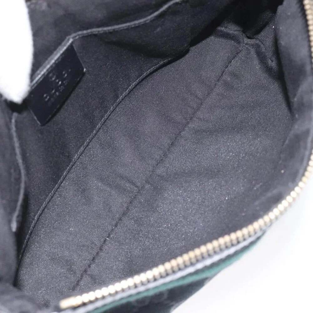 GUCCI GG Canvas Sherry Line Accessory Pouch Black Khaki 145970 Auth KD125V - Picture 11 of 14